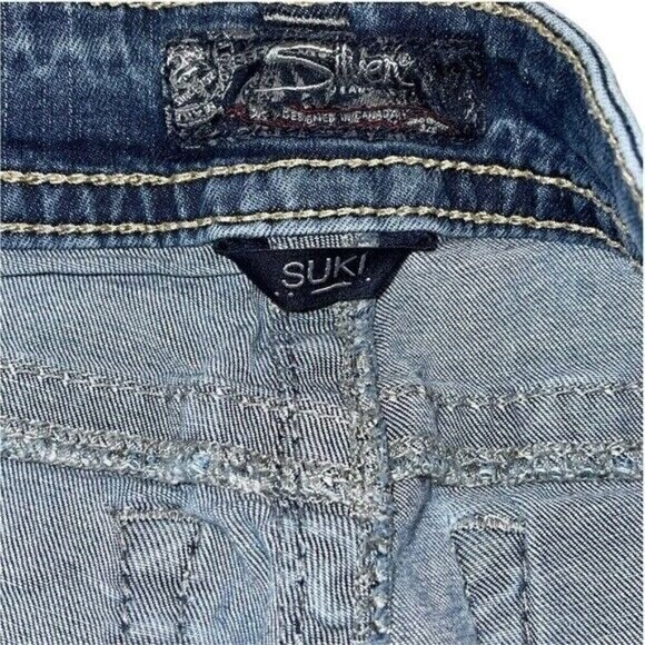 Silver Jeans Suki Mid Rise Works Distressed Denim Blue Jeans Women's Size 29 - Picture 6 of 7